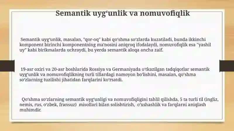 Qo'shma so'zlarning ma’no qurilishi 3