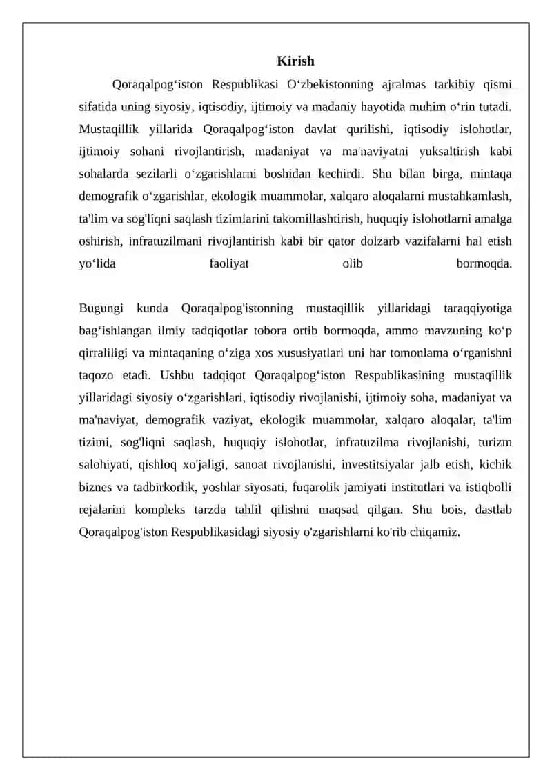 Mustaqillik yillarida Qaraqolpog’iston Respublikasi 3
