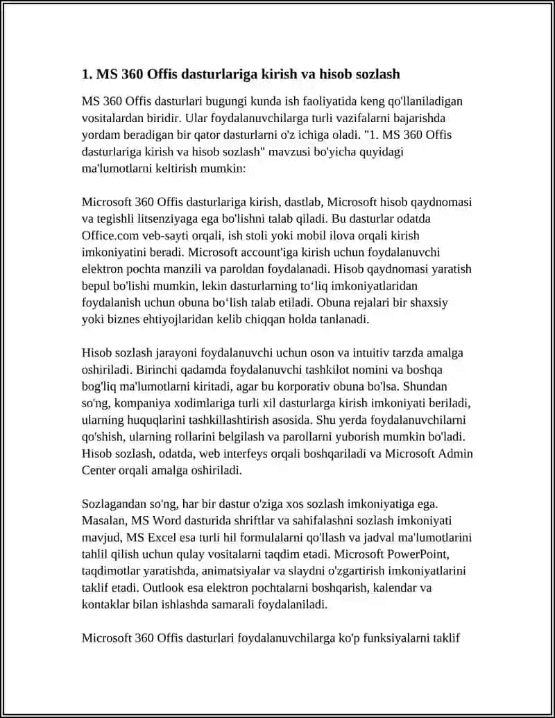 MS 360 OFFIS DASTURLARIDA ISHLASH 3