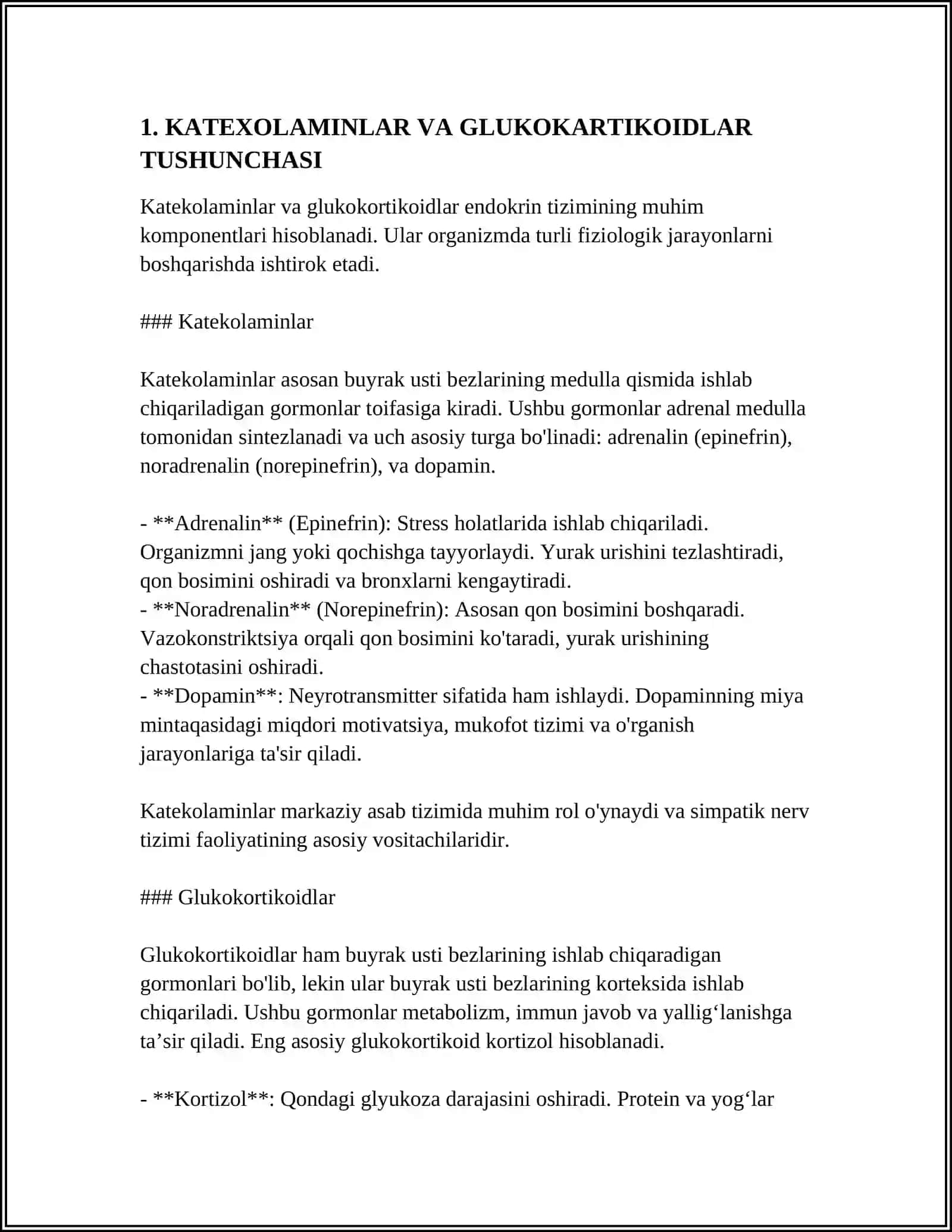 KATEXOLAMINLAR VA GLUKOKARTIKOIDLARNING UGLEVODLAR ALMASHINUVIGA TAʼSIRI 3