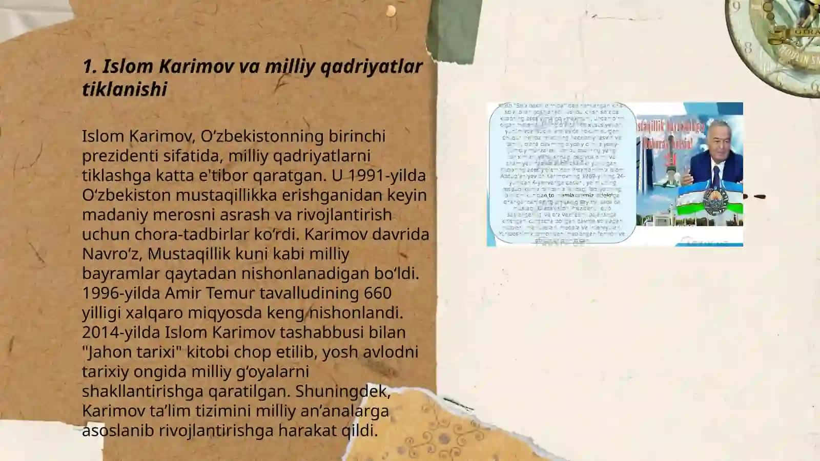 Islom Karimovning ajdodlar merosi va illiy qadryatlarni tiklash borasidagi xizmati 3