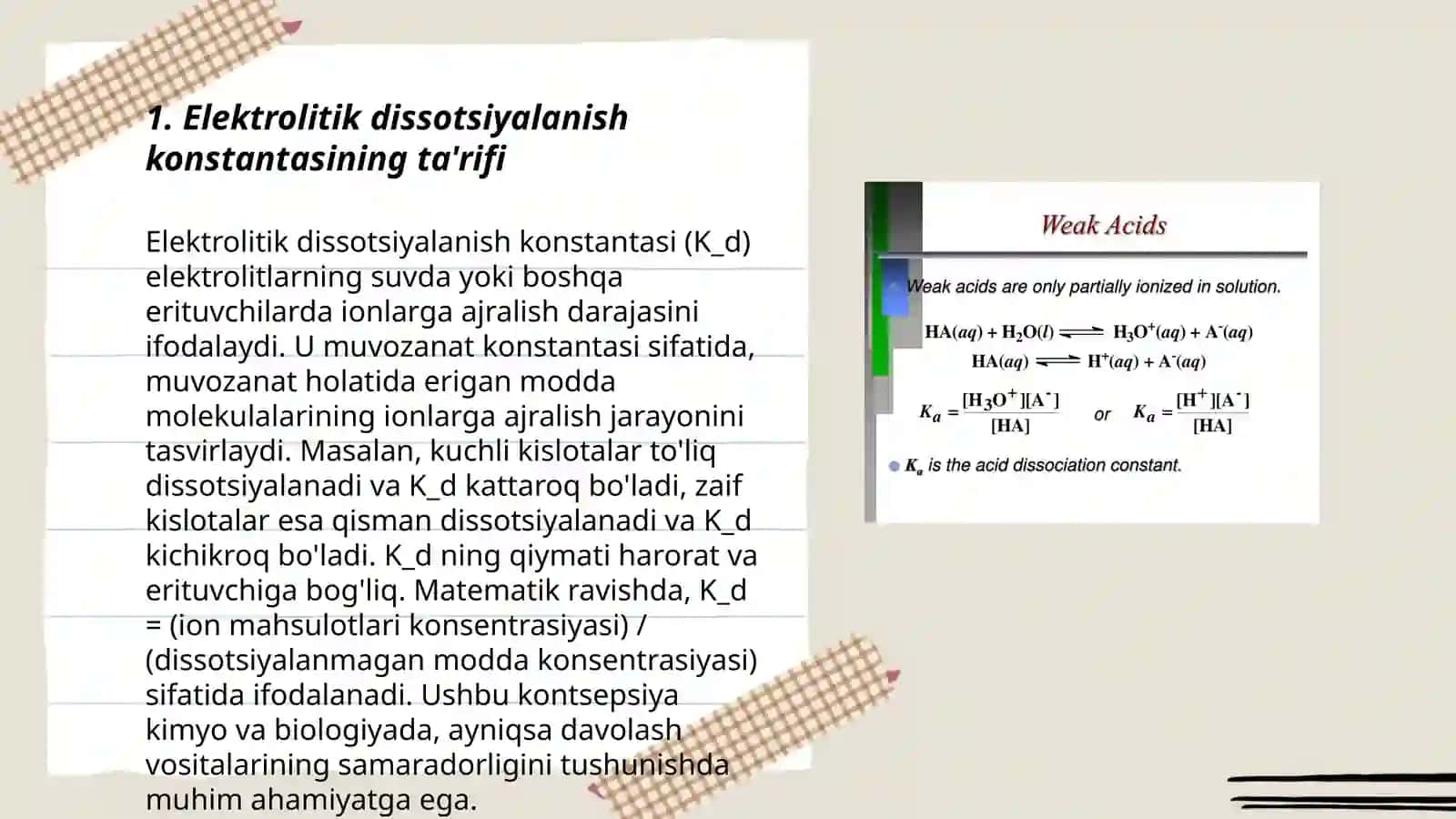 Elektrolitik Dissotsiyalanish Konstantasi 3
