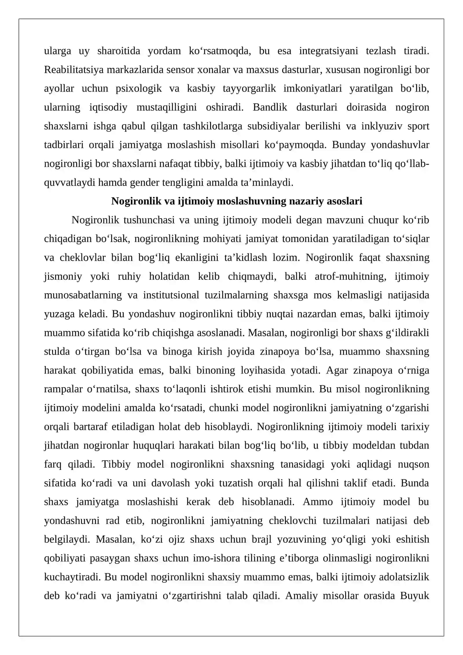 Nogironligi bor shaxslarni ijtimoiy moslashtirish va reablitatsiya qilish mexanizmlari 3