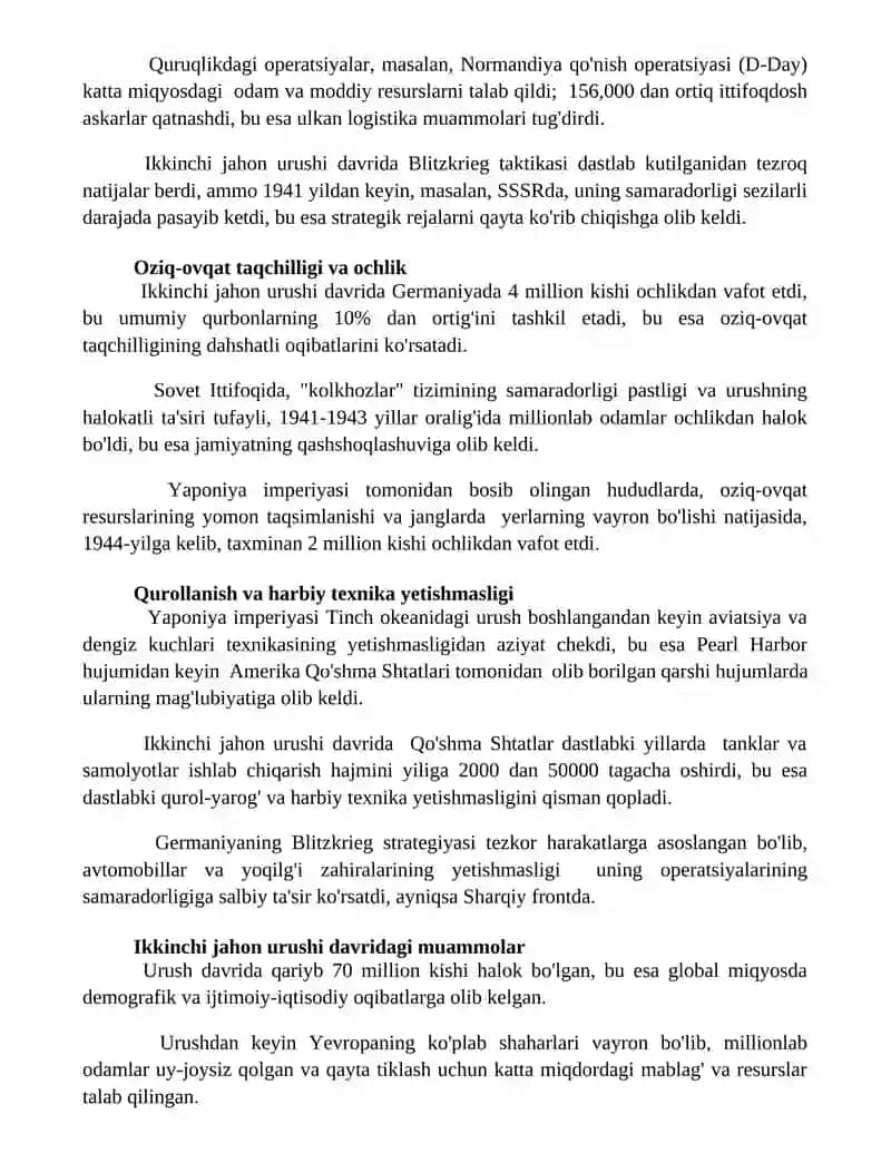 Ikkinchi jaxon urushi davridagi muammolar va ularni xal etish yôllari by Behruz Xoliqulov 3