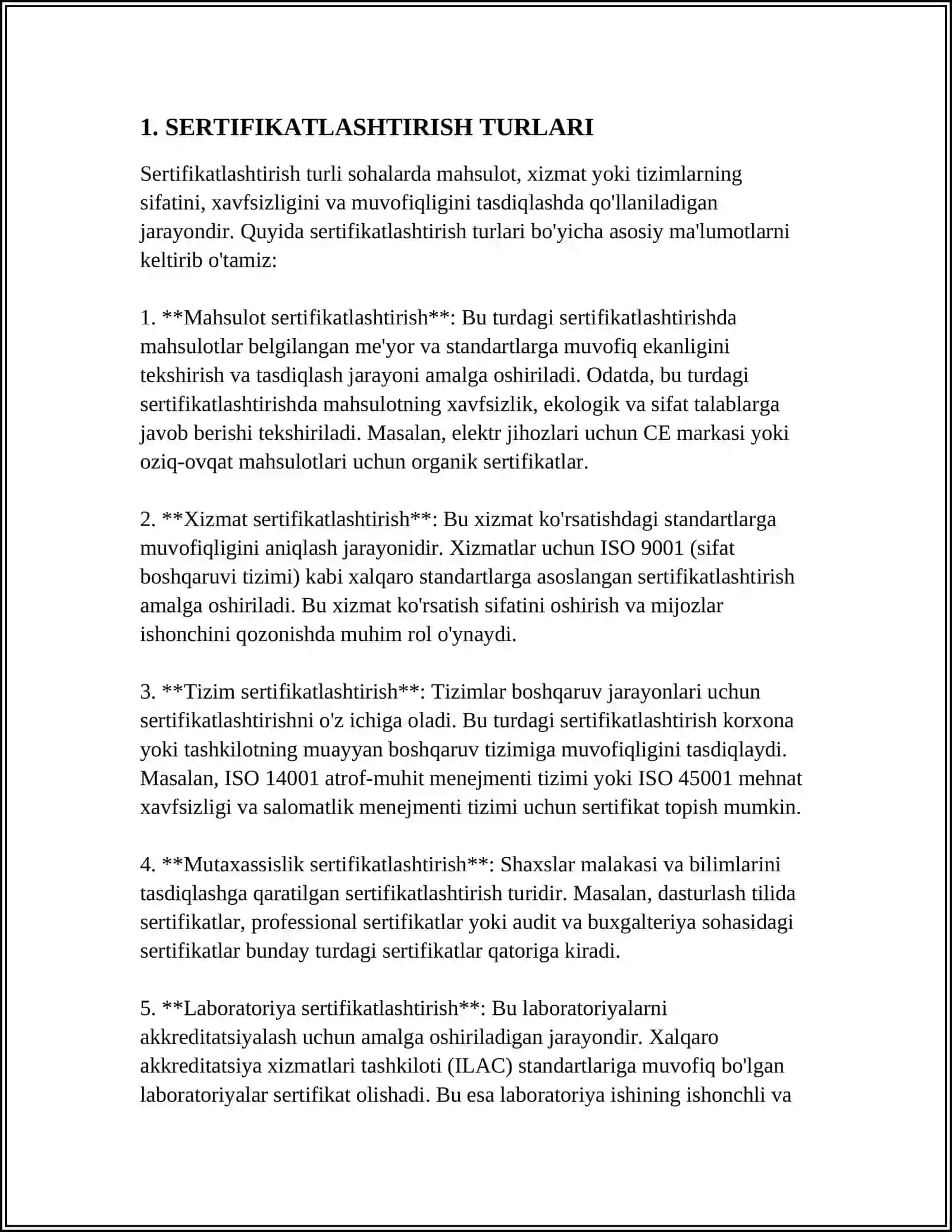 SERTIFIKATLASHTIRISH ASOSIY MA’LUMOTLAR XALQARO SERTIFIKATLASHTIRISH TASHKILOTLARI 3