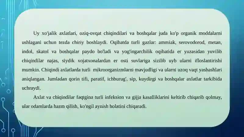 MAHALLIY MIQYOSDAGI EKOLOGIK MUAMMOLAR 3
