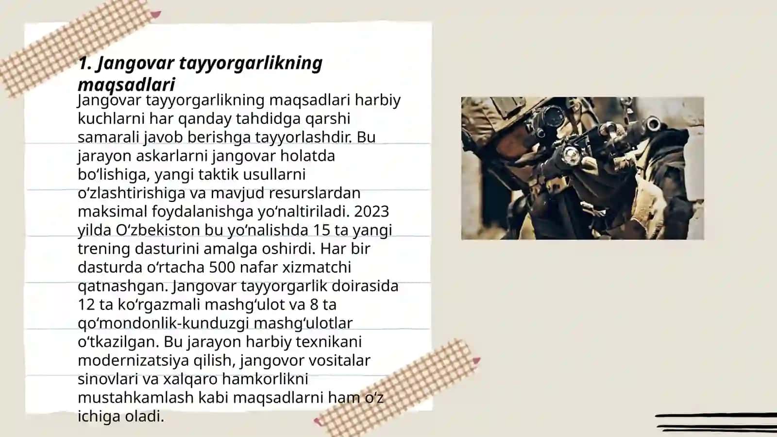 Jangovar tayyorgarlik mashgʻulotlarni tashkillashtirish oʻtkazish tartibi 3
