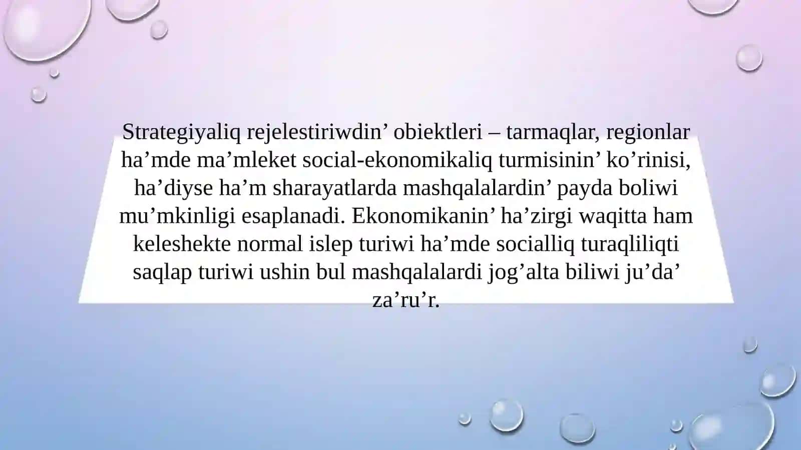 Strategiyaliq Rejelestiriwdin’ Obiektleri 3