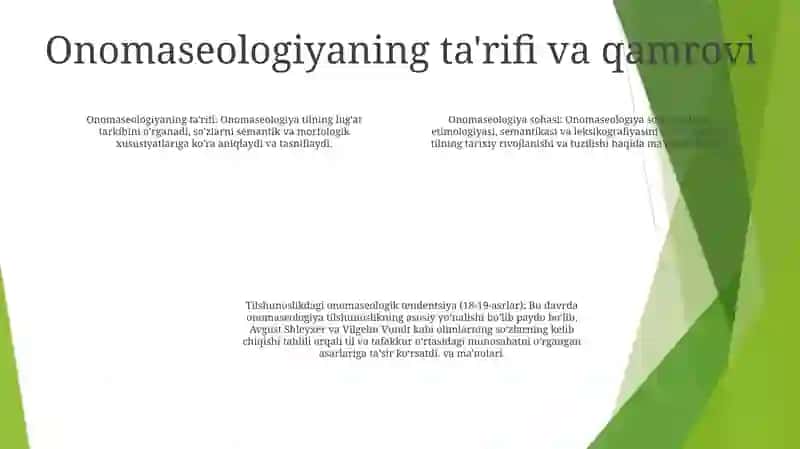 Onomaseologik Yo'Nalish 3