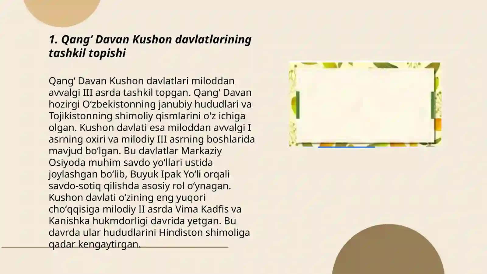 Qangʻ Davan Kushon davlatlarining tarixiy geografiyasi 3