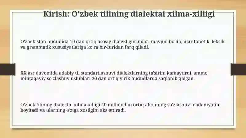 O'zbek tilining dialektal xilma-xilligi 3