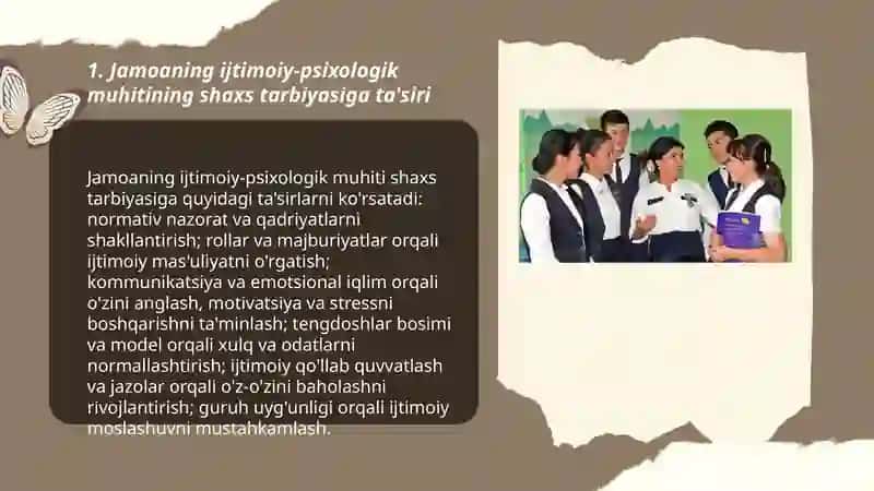 Jamoaning shaxs tarbiyasiga tasiri guruh rahbarining tarbiyaviy ishi 3