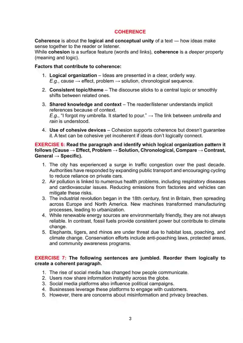 Lexical cohesion in discourse 3