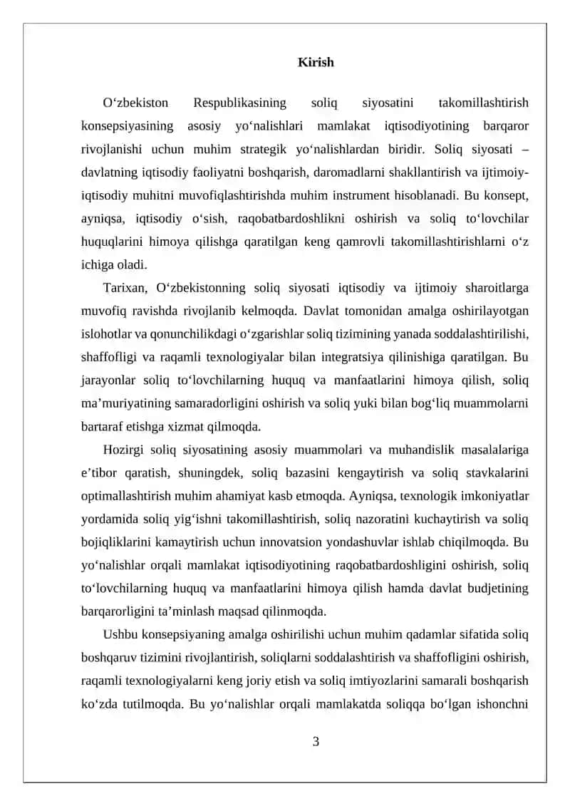 O'zbekiston Respublikasining soliq siyosatini takomillashtirish konsepsiyasi 3