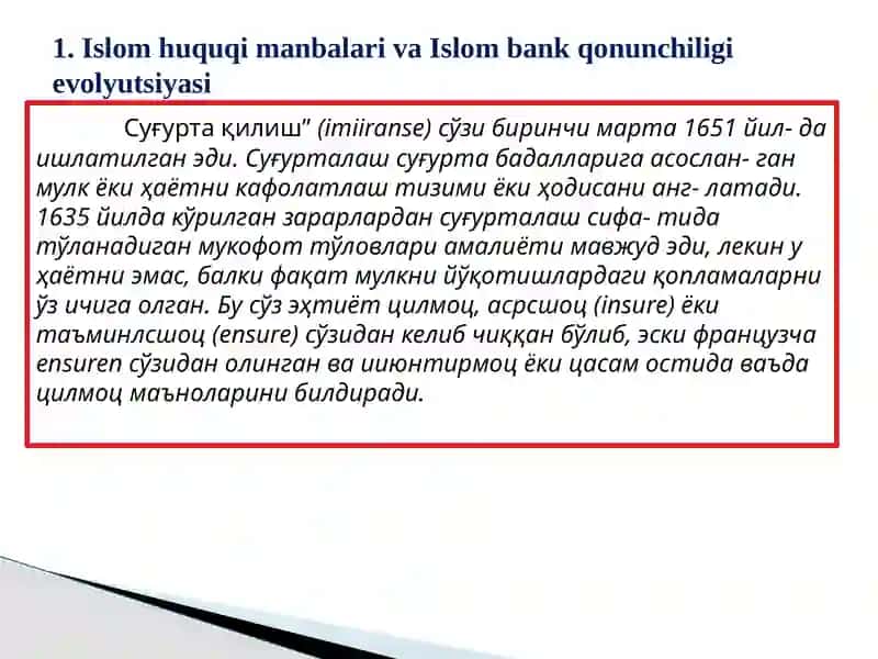 Islom banklarida sug'urtalash tizimi va uning huquqiy asoslari 3