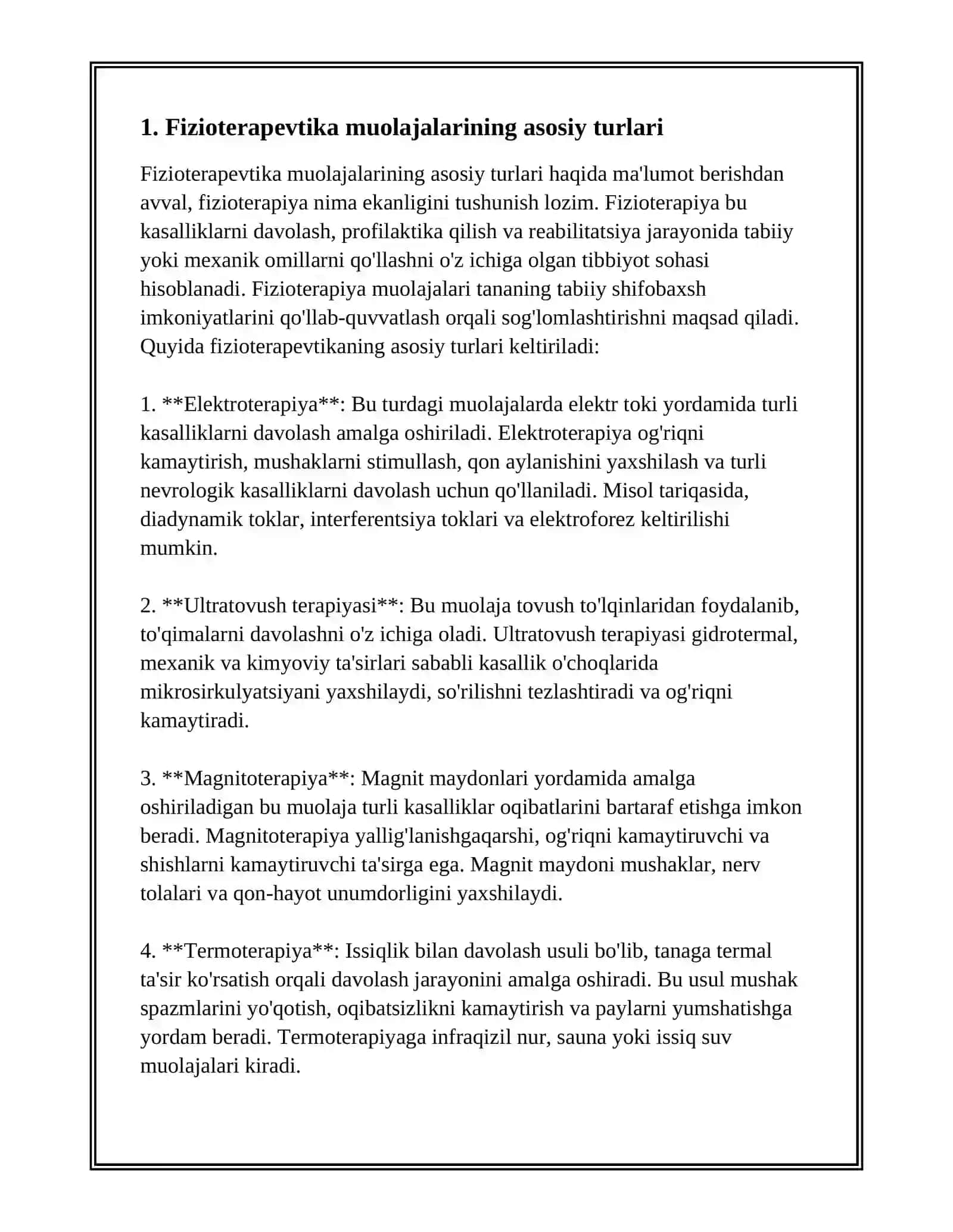 FIZIOTERAPEV-TIK MUOLAJALAR O'TKAZISH TARTIBI 3