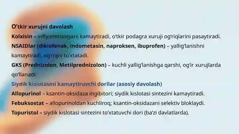 Podagra va semizlikni bartaraf etuvchi vositalar 3