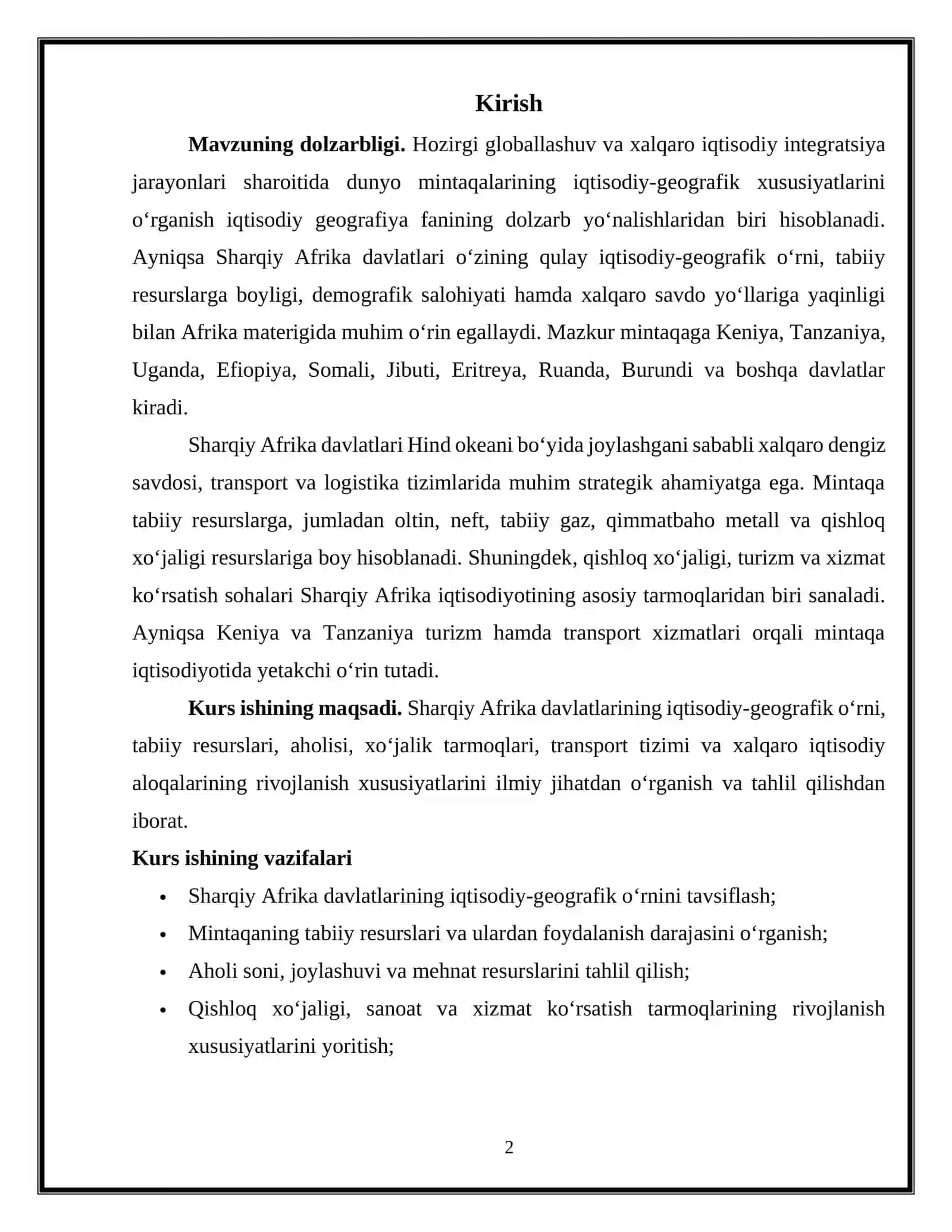 Sharqiy Afrika davlatlariga iqtisodiy geografik tavsif 3