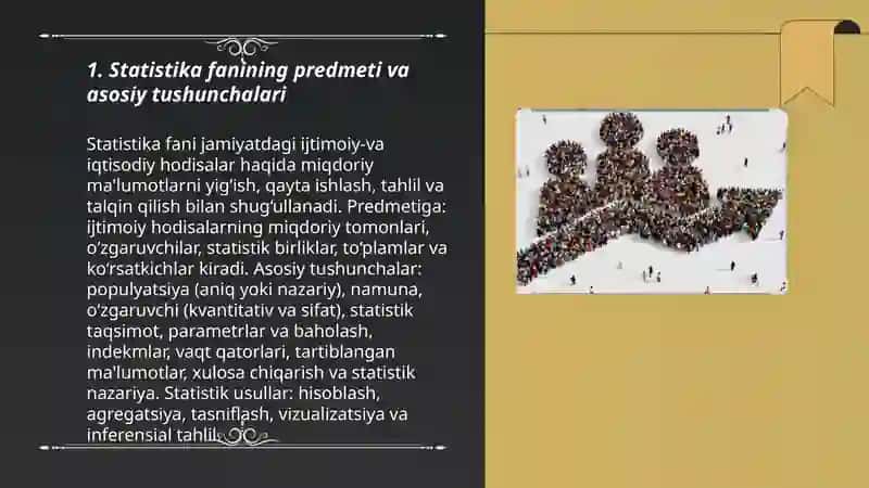 Statistika fanining predmeti va usuli ijtimoiy statistika fanining metodi va vazifasi 3