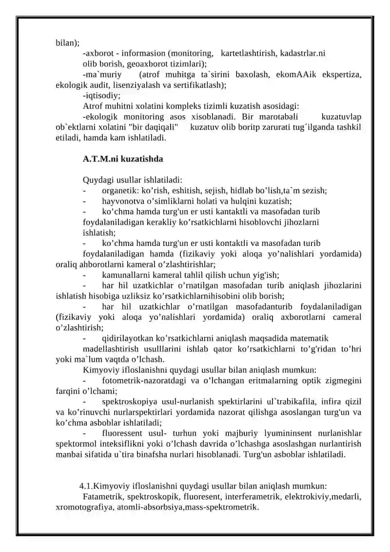 Atrof tabiy muxitni ifloslantiruvchi manbalarning turlari va ularni nazorat qilish usullari 3