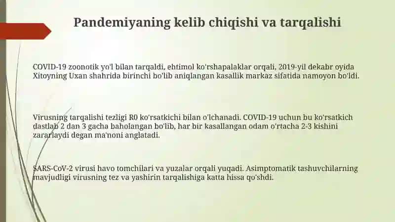 Pandemiya XXl asrning muammosi va uning oqibatlari 3