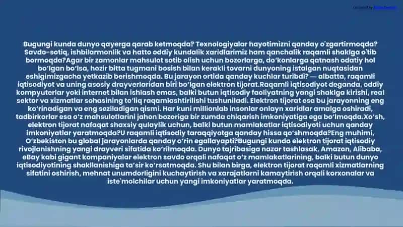 Raqamli Iqtisodiyotda elektron tijoratning rivojlanishi va uning ahamiyati 3