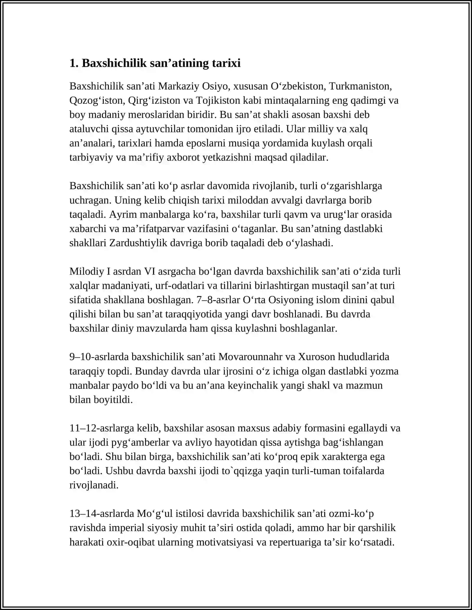 BAXSHILIK SANʼATI,DOSTONCHILIK MAKTABLARI.ALPOMISH DOSTONLARI TALQINI 3