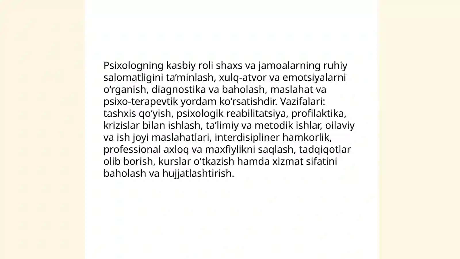 Psixolog kasbiy faoliyati va psixologiya metodlari 3