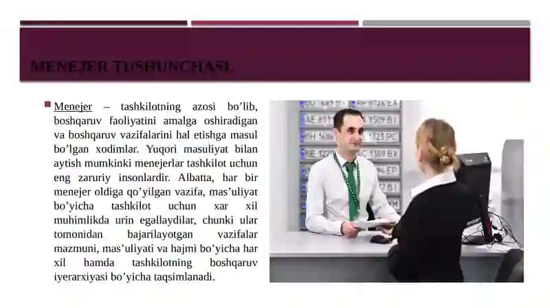 Bozor iqtisodiyotida menejerlarning faoliyatini tashkilotish 3