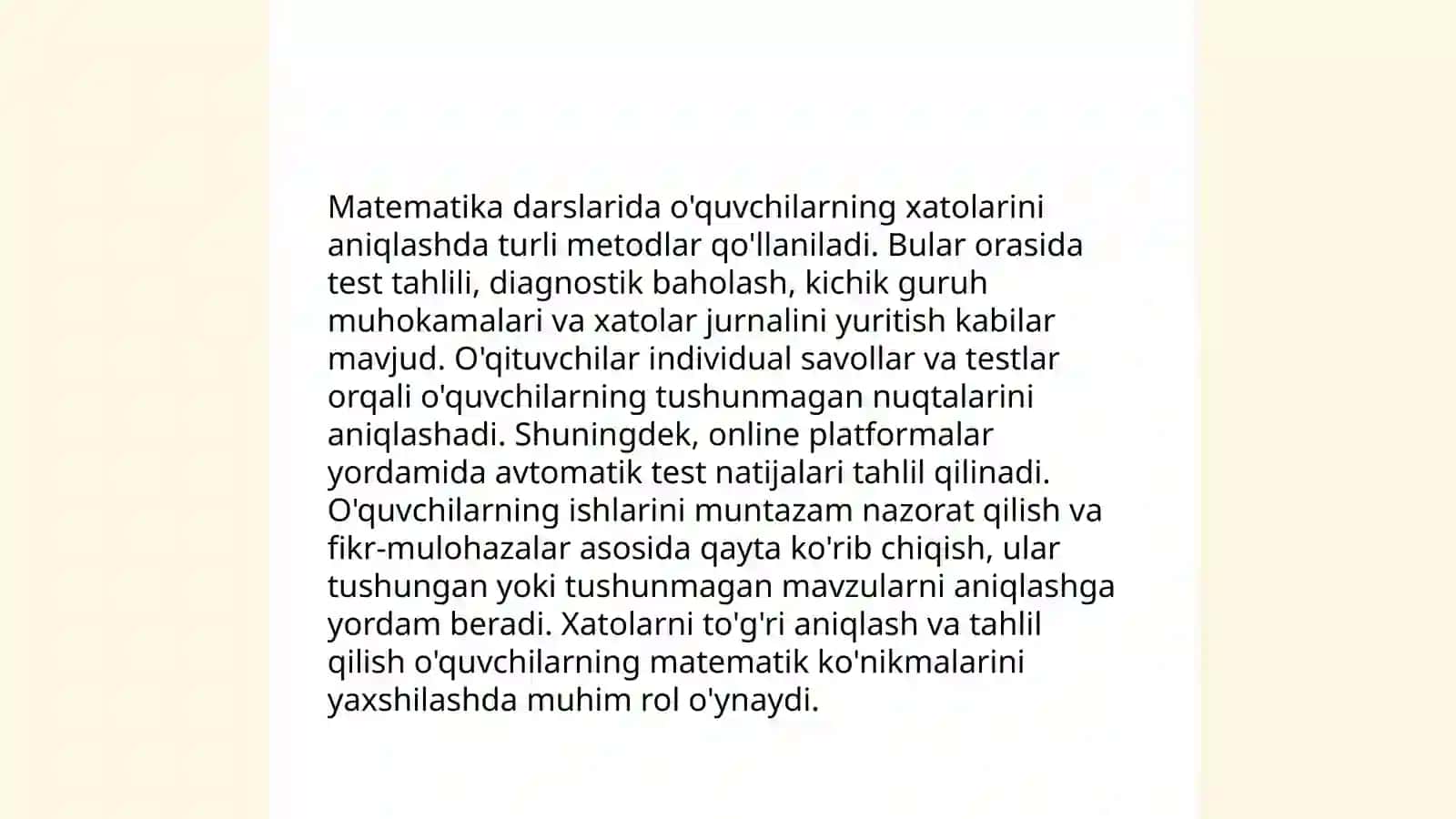 Matematika darslarida o'quvchilarning xato va kamchiliklarini tahlil qilish 3