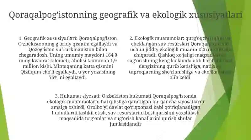 Ekologik Ahvol Uzbekistonda 3