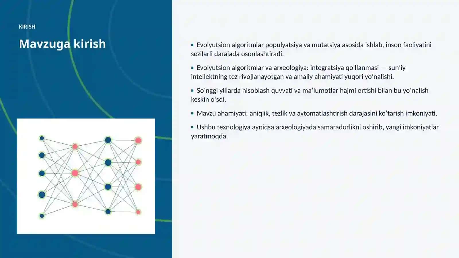 Evolyutsion algoritmlar va arxeologiya: integratsiya qo'llanmasi 3