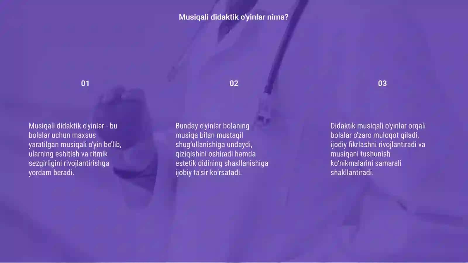 Musiqali didaktik o'yinlar 3