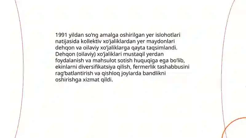 Mustaqillik yillarida qishloq xo'jaligi va sanoat sohasidagi o'zgarishlar 3