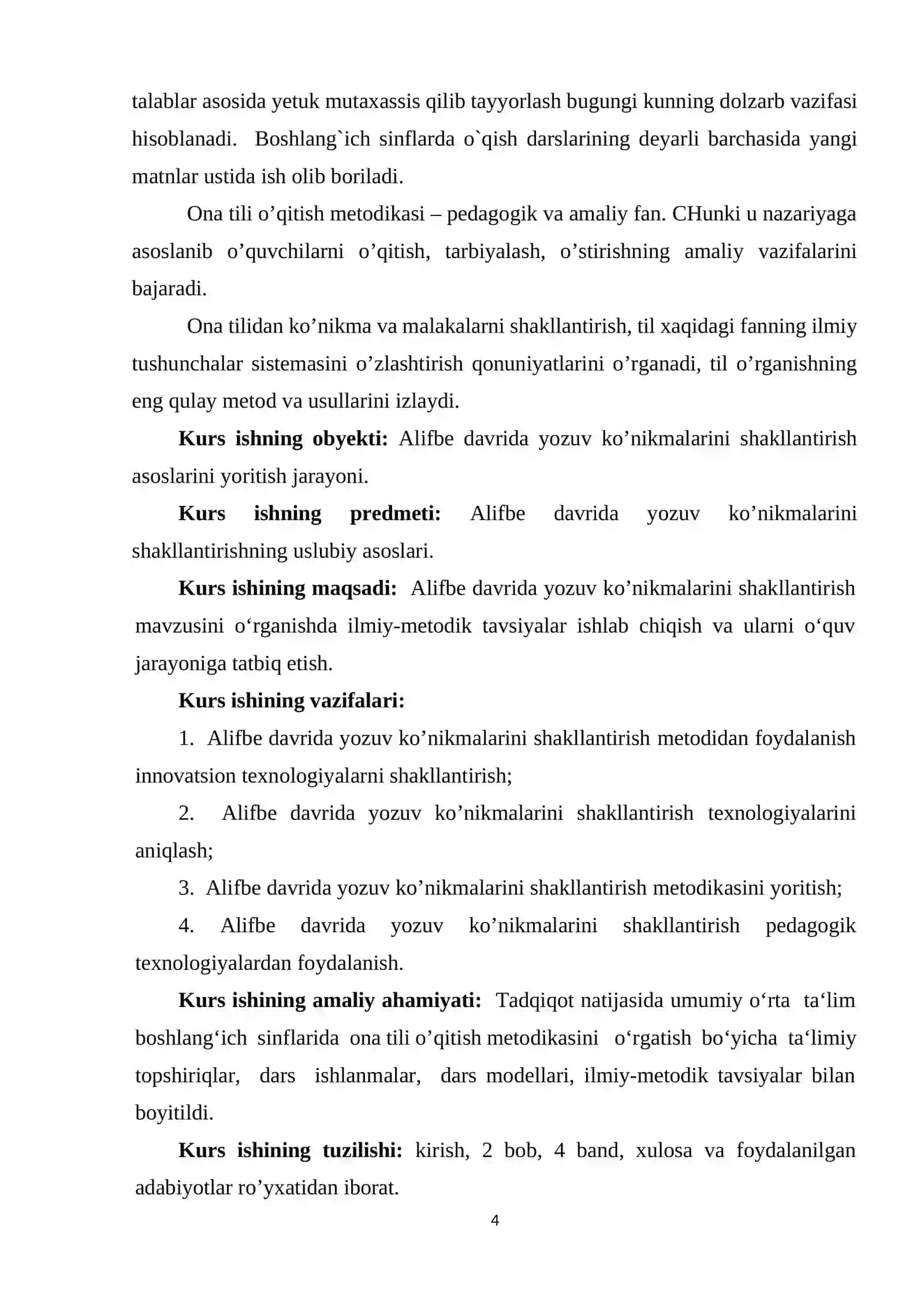 ALIFBE DAVRIDA YOZUV KONIKMALARINI SHAKILLANTIRISH  KURS ISHI 3