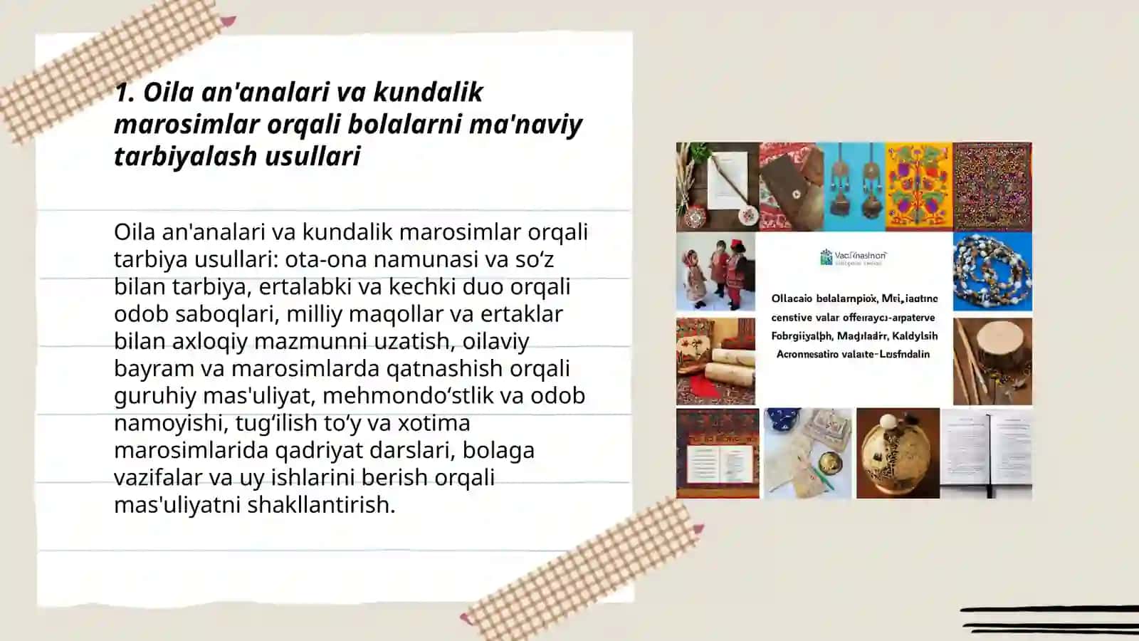 Oilada bolalarni ma'naviy-axloqiy tarbiyalashda milliy qadriyatlardan foydalanish usullari va vositalari 3