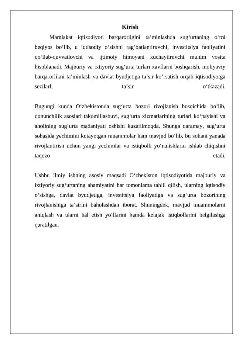 Majburiy va ixtiyoriy sug'urtaning iqtisodiy ahamiyati 3