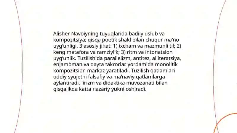 Alisher Navoiyning tuyuqlari – badiiy san’at namunasi 3