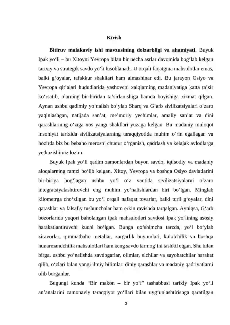 Turizmni rivojlantirishda Buyuk Ipak yoʻlining ahamiyati 3