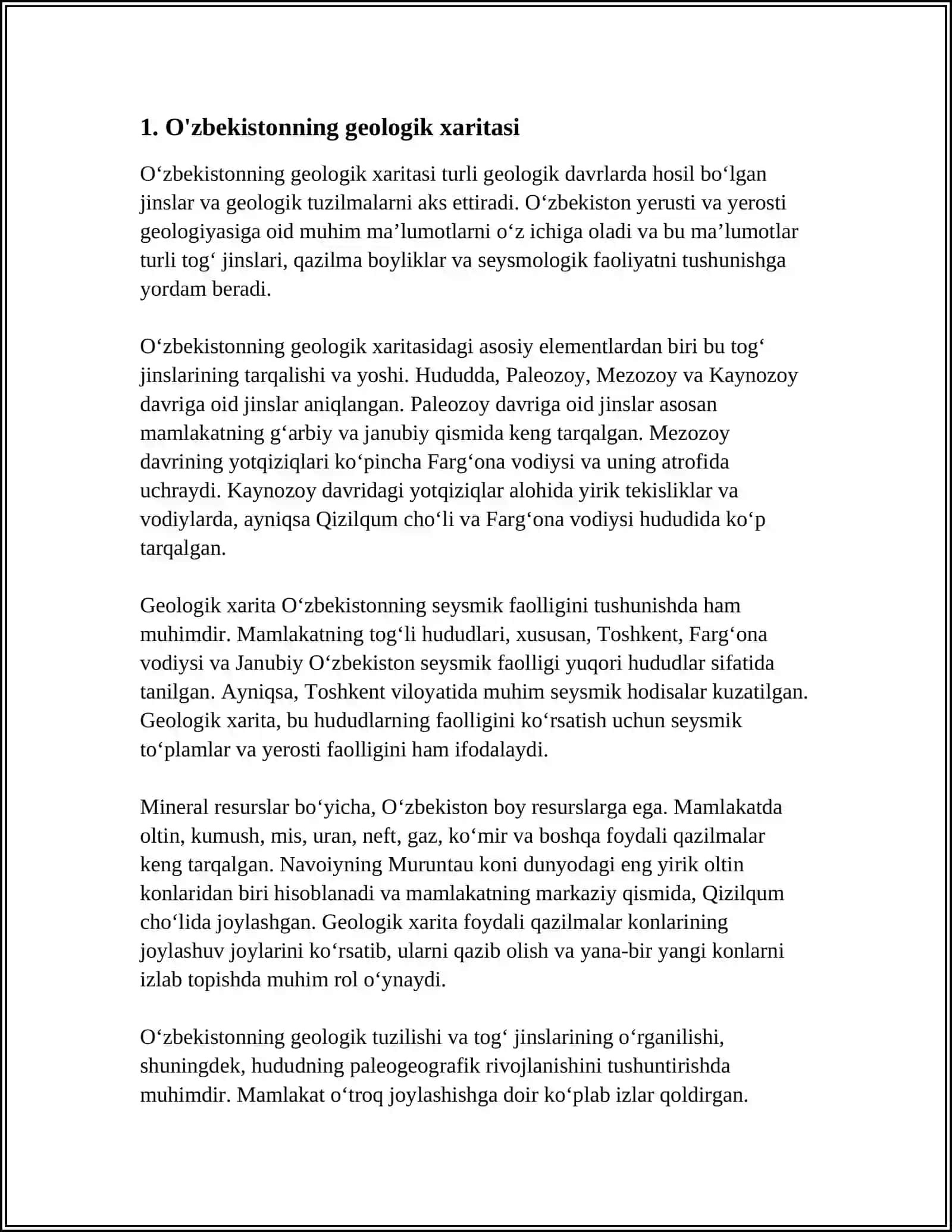 O'ZBEKISTON HUDUDINING GEOLOGIK TUZULISHI 3