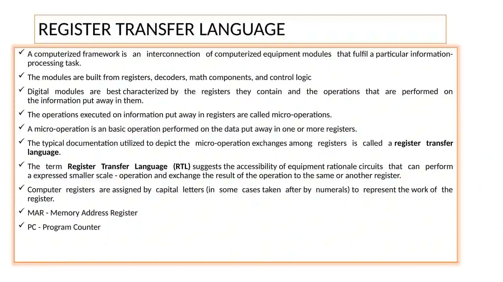 REGISTER TRANSFER AND OPERATIONS 3