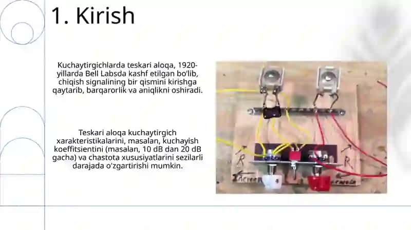 Kuchaytirgichlarda teskari aloqaning qo'llanilishi 3