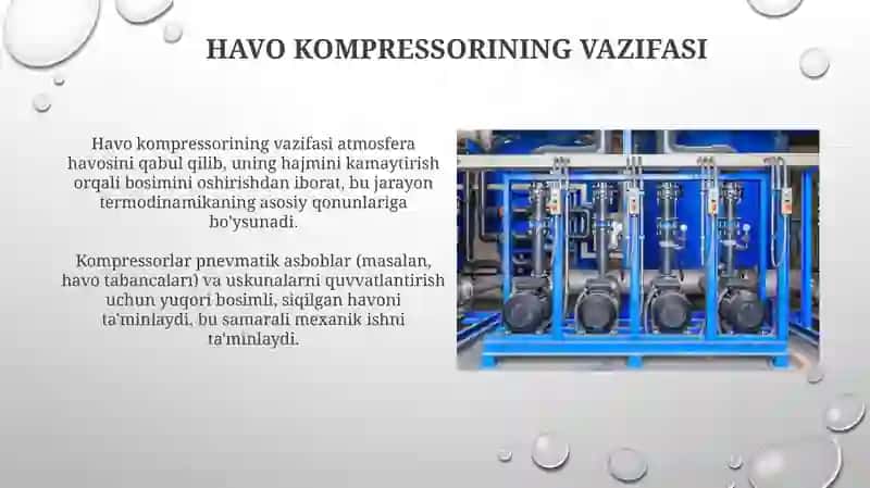 Havo kompressorining vazifasi, tuzilishi va ishlash prinsipi 3