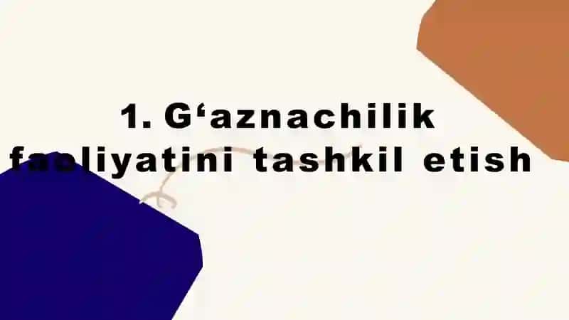G‘aznachilik faoliyati mexanizmi. G‘aznachilik faoliyatini tashkil etishning xorij tajribalari. 3