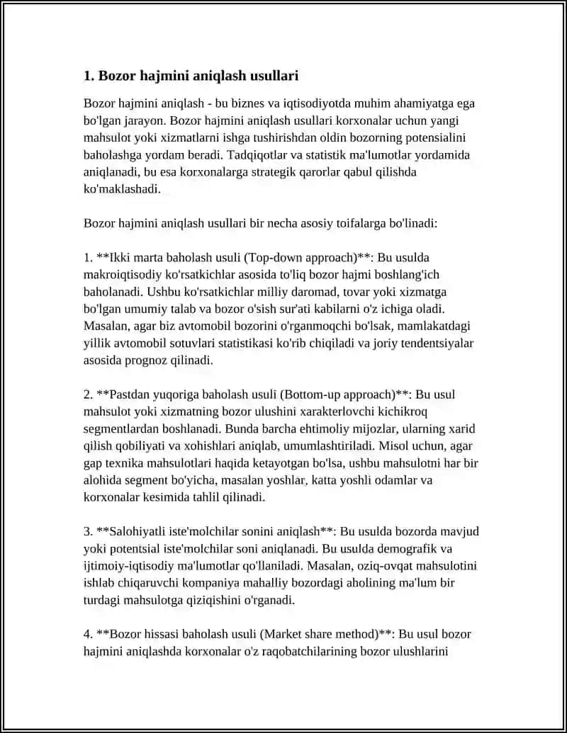 BOZOR HAJMINI ANIQLASHDA EKONOMETRIK MODELLARDAN FOYDALANISH 3
