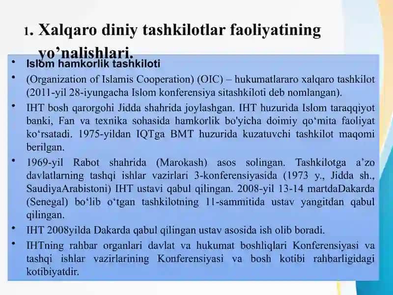 Xalqaro diniy tashkilotlar faoliyatining tarixi va ularning barqaror rivojlanish maqsadlariga erishishdagi ahamiyati 3