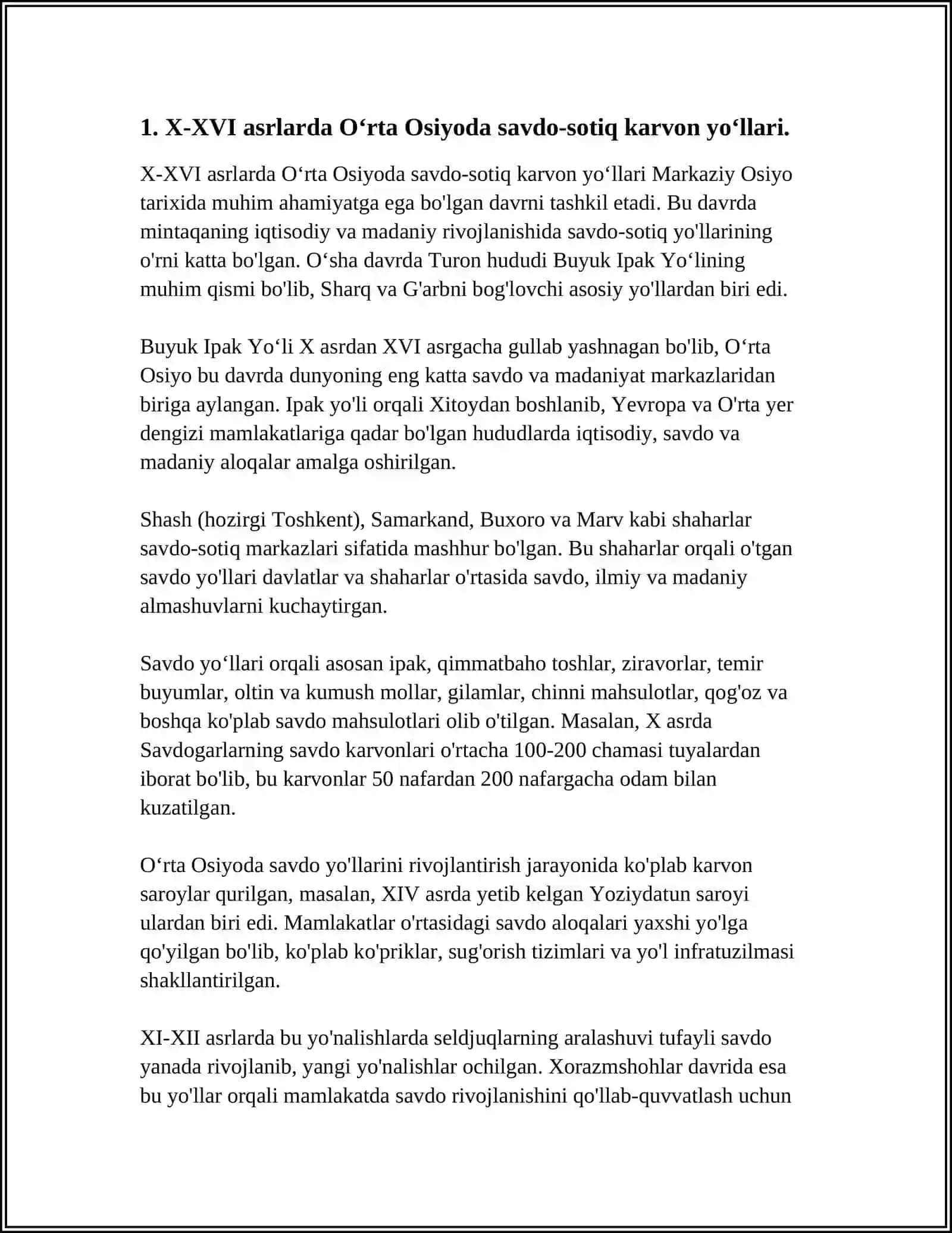 X-XVI ASRLARDA OʻRTA OSIYODAGILA IQTISODIY GʻOYALAR VA QARASHLAR 3