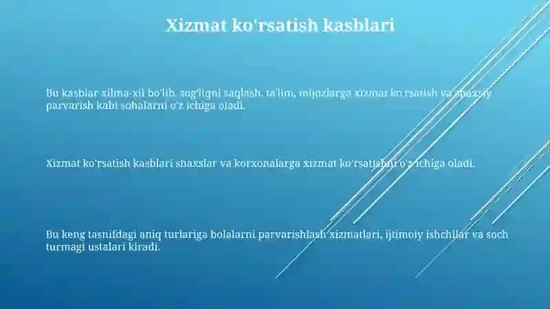 Kasblarning umumiy klassifikatsiyasi va tiplari turkumlari 3