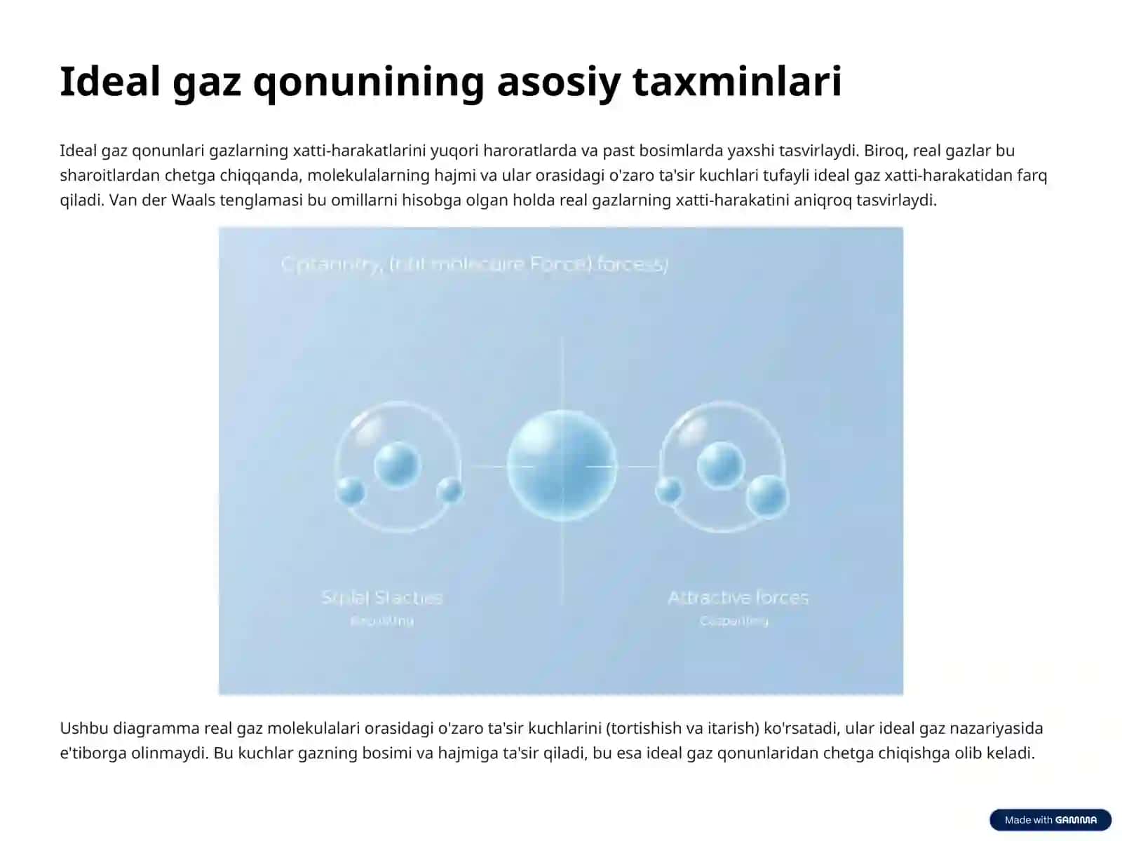Van-der-Vaals tenglamasi va izotermalari. Real gazning ichki energiyasi 3