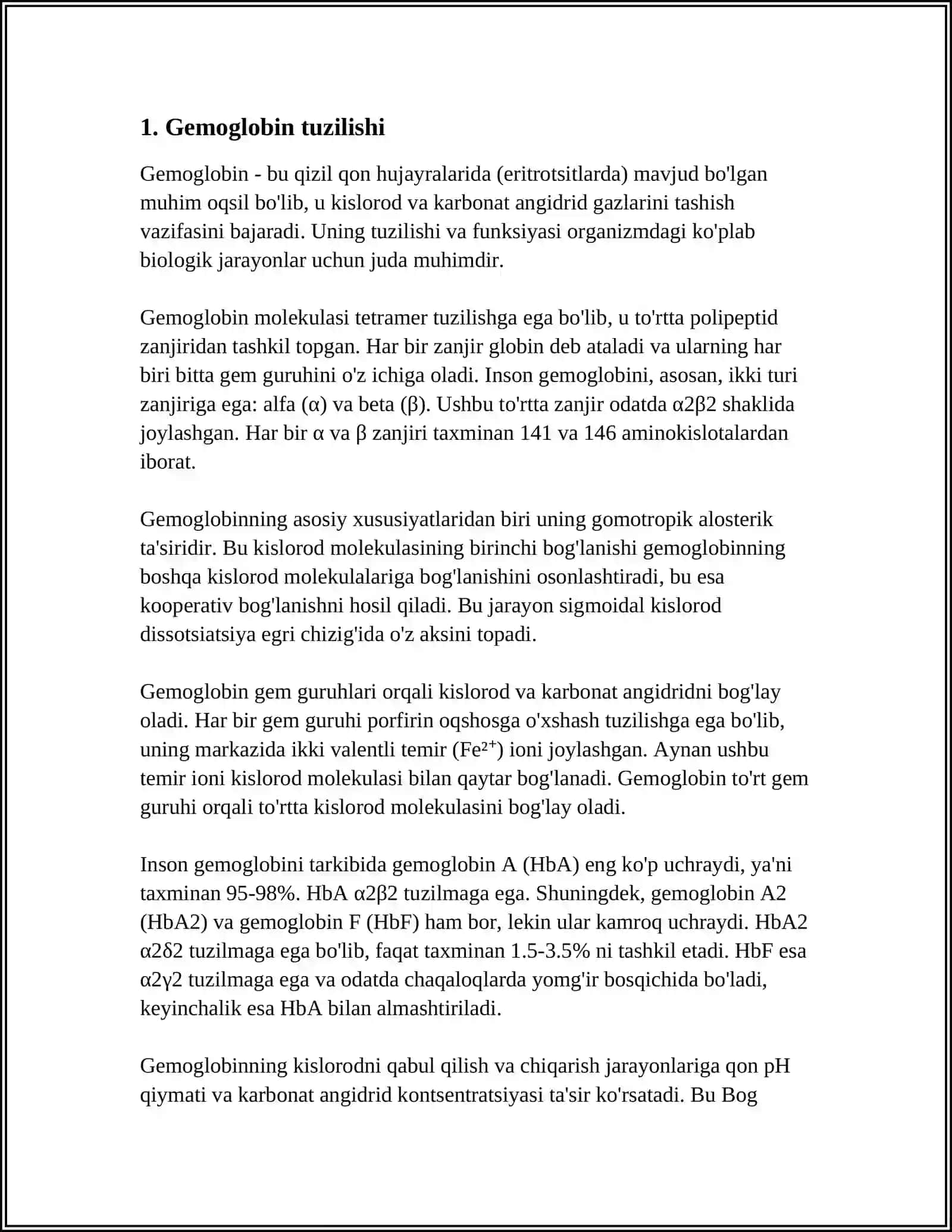 GEMOGLOBIN VA UNING TURLARI ANEMIYA 3